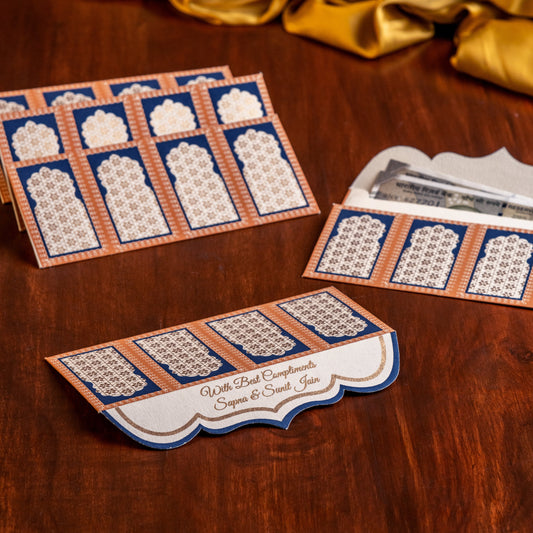 Jharokha Blue Money Envelope (Set of 30)