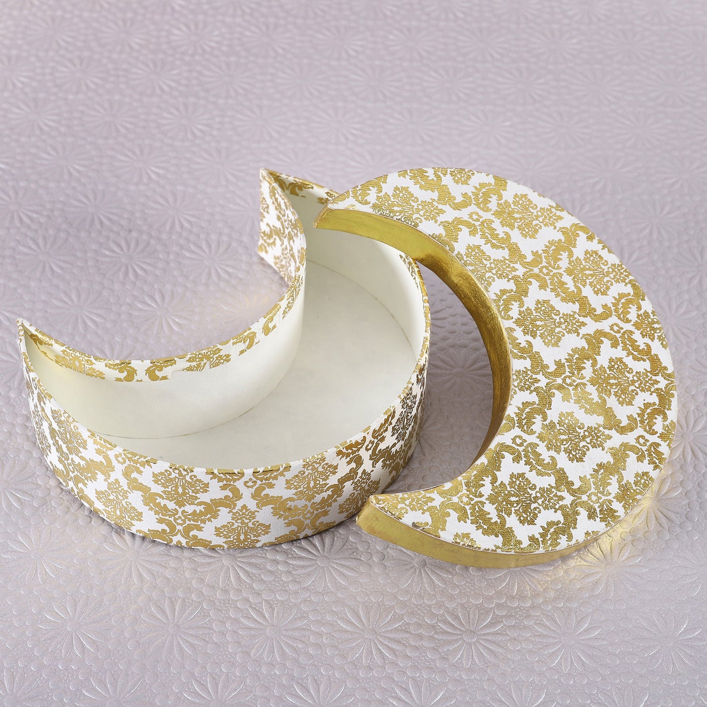 Damask Moon Shaped Box