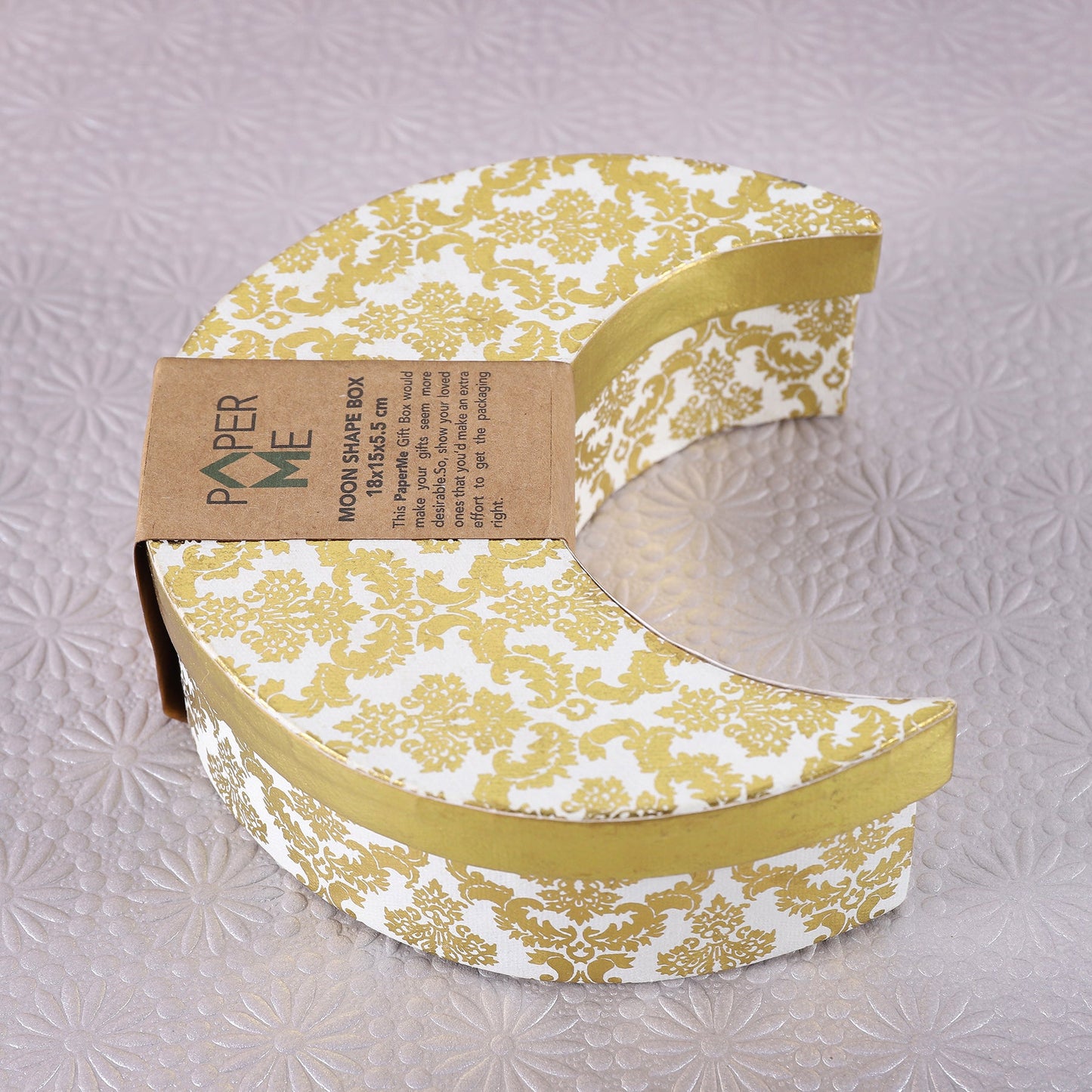 Damask Moon Shaped Box